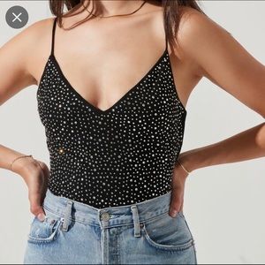 ASTR rhinestone embellished bodysuit small